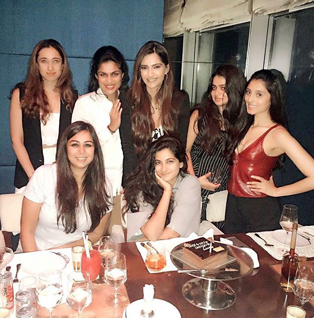 Sonam Kapoor with her sister and BFFs | Source: Instagram |