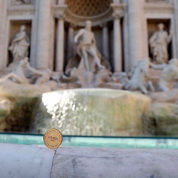#Fendi90Years at Trevi Fountain (Source: FENDI Facebook Official Page)