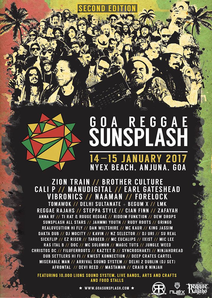 Goa Reggae Sunsplash 2017 Line Up Poster | Image Source: facebook.com
