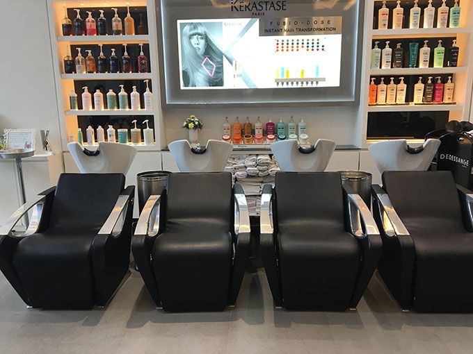 Hair wash station at Dessange Salon & Spa