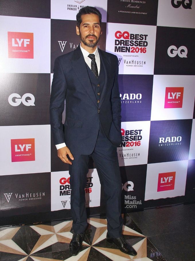 Dino Morea in Sahil Aneja at the 2016 GQ Best Dressed party