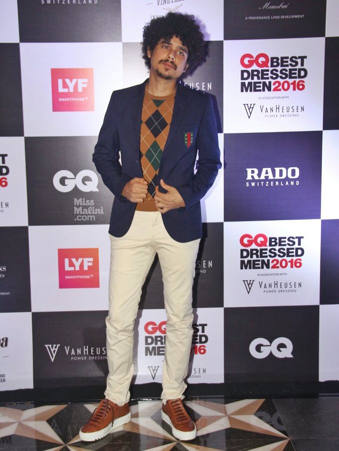 Imaad Shah in Gucci and Salvatore Ferragamo at the 2016 GQ Best Dressed party