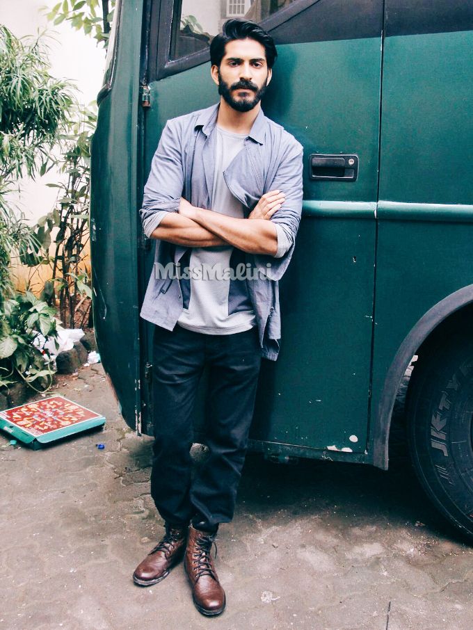 Harshvardhan Kapoor in Vaibhav Singh, Abhishek Paatni, Armani Jeans and Alberto Torresi during Mirzya promotions (Photo courtesy | Viral Bhayani)