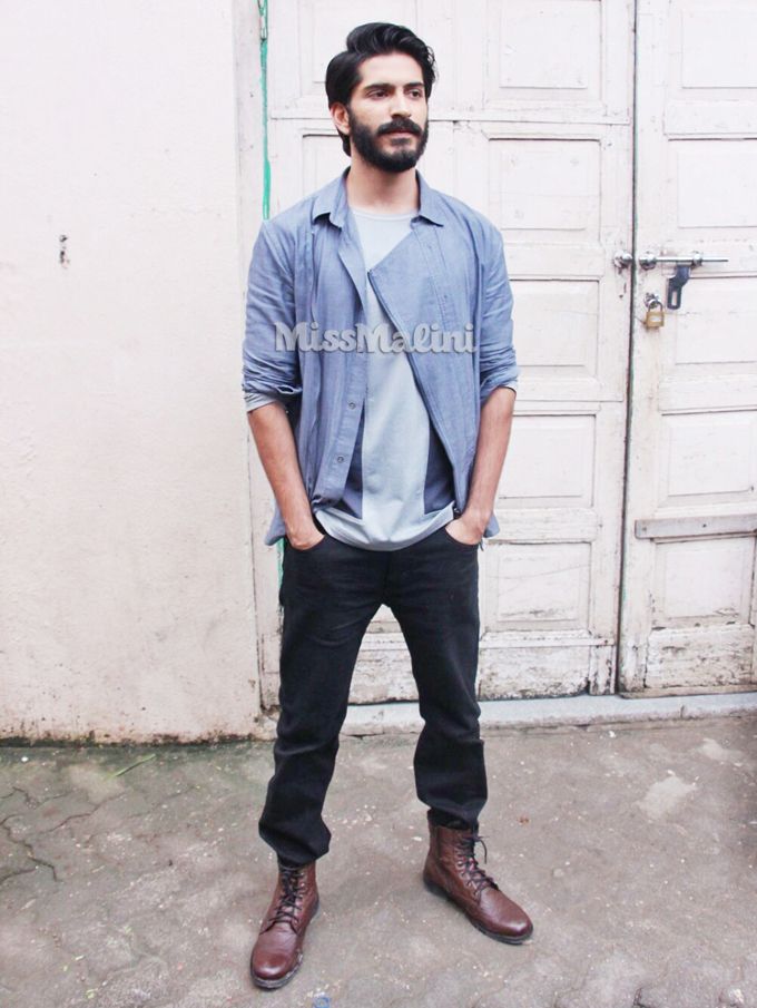 Harshvardhan Kapoor in Vaibhav Singh, Abhishek Paatni, Armani Jeans and Alberto Torresi during Mirzya promotions (Photo courtesy | Viral Bhayani)