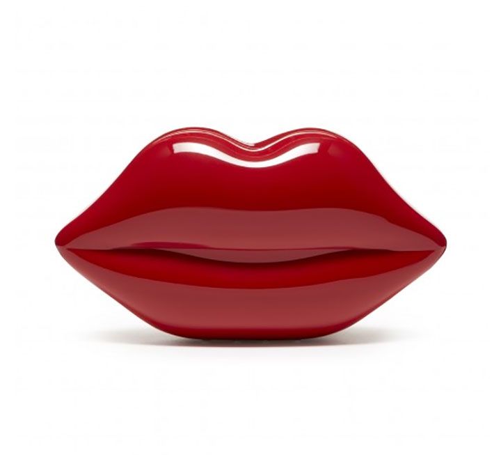 Lulu Guinness Red Perspex Lips Clutch | Source: luluguinness.com