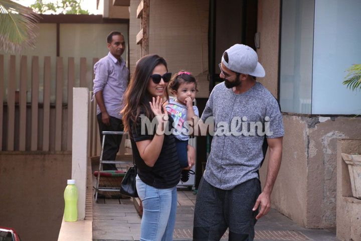 Aww! Shahid & Mira Take Their Adorable Baby Misha For Ice Cream