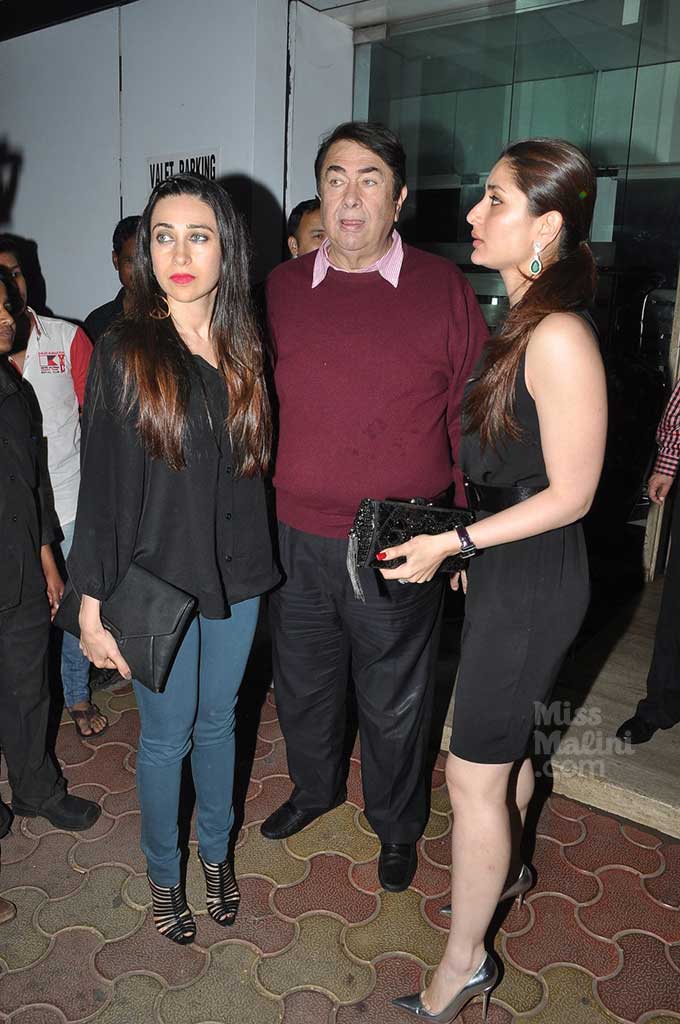 Karisma Kapoor, Randhir Kapoor & Kareena Kapoor Khan