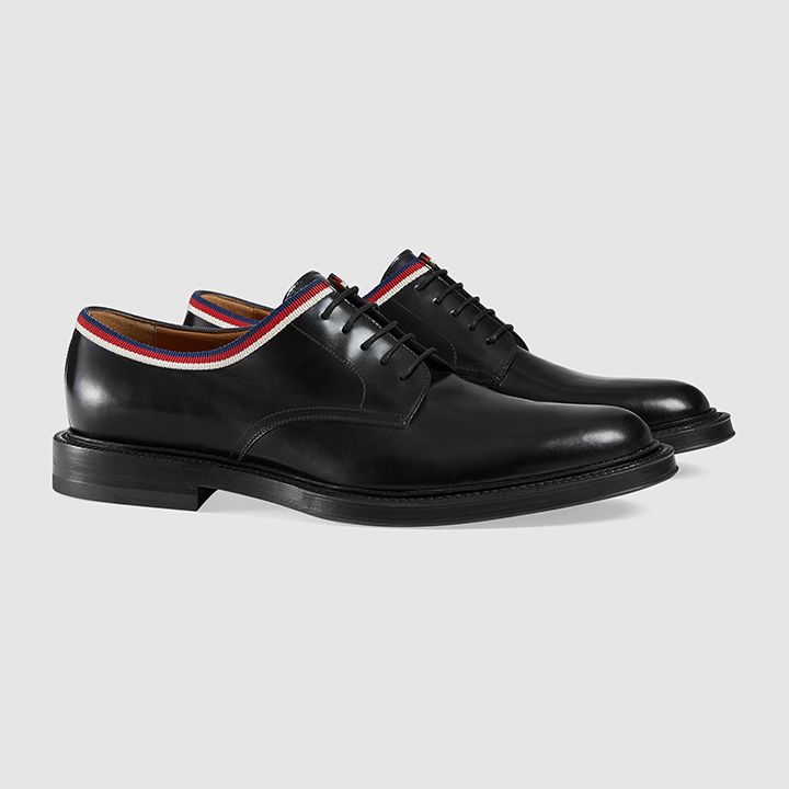 Gucci leather lace-up with Sylvie Web detailing