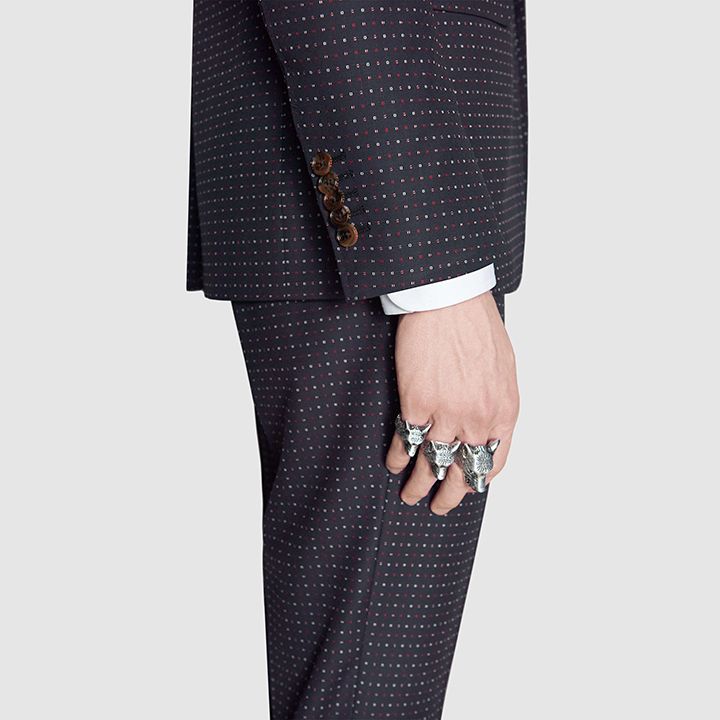 Gucci Monaco dots pattern wool suit from Pre-Fall 2017