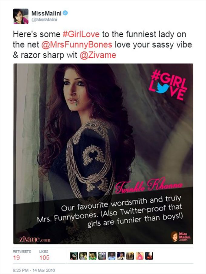 #GirlLove for Twinkle Khanna