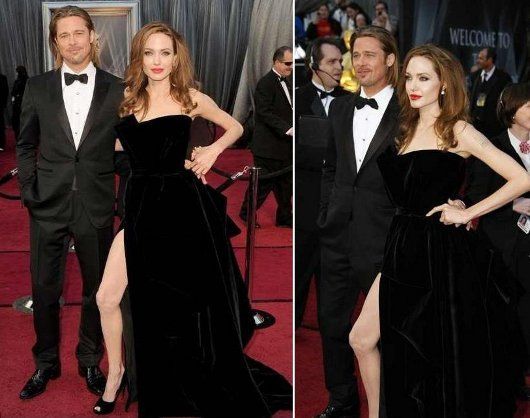 Brad Pitt & Angelina Jolie: All eyes on Angie's right leg!