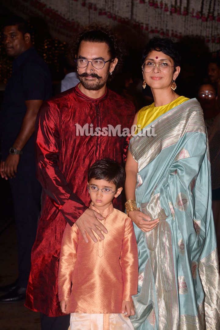 Aamir Khan, Kiran Rao & Their Son Azad Rao Khan Look Adorable At The Ambani’s Ganesh Chaturthi Celebrations