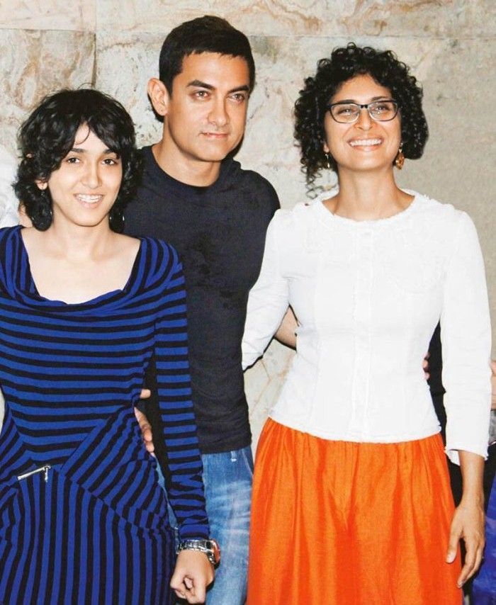 Aamir Khan with his wife Kiran Rao and daughter Ira