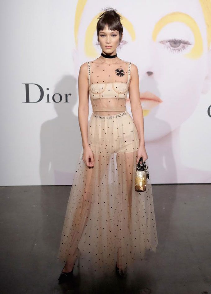 Bella Hadid in Dior | Image Source: aol.com