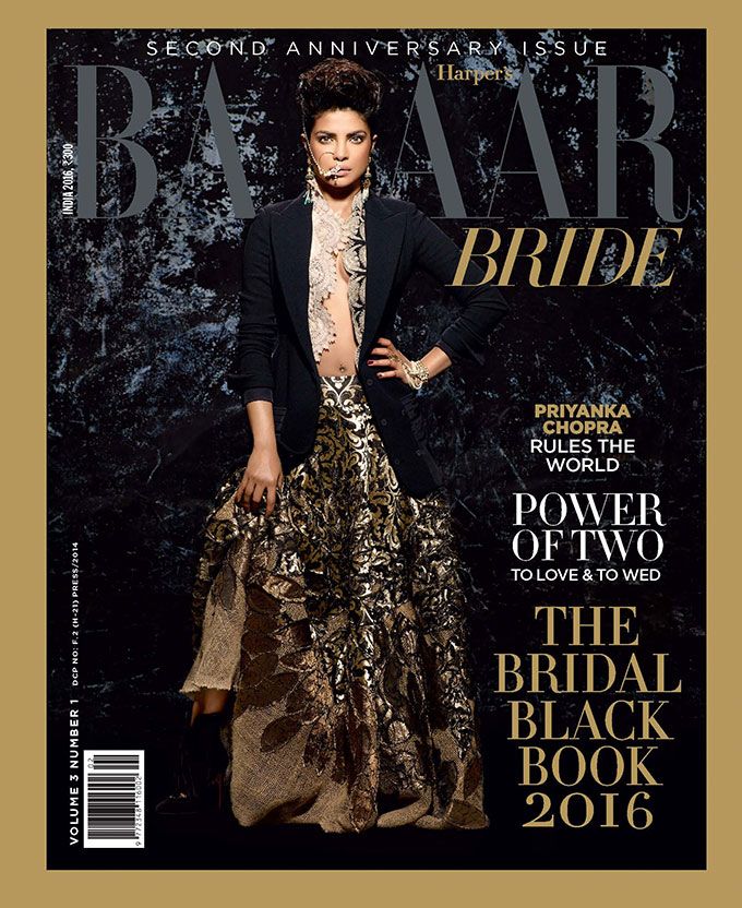Priyanka Chopra for Harper's Bazaar Bride cover February'16