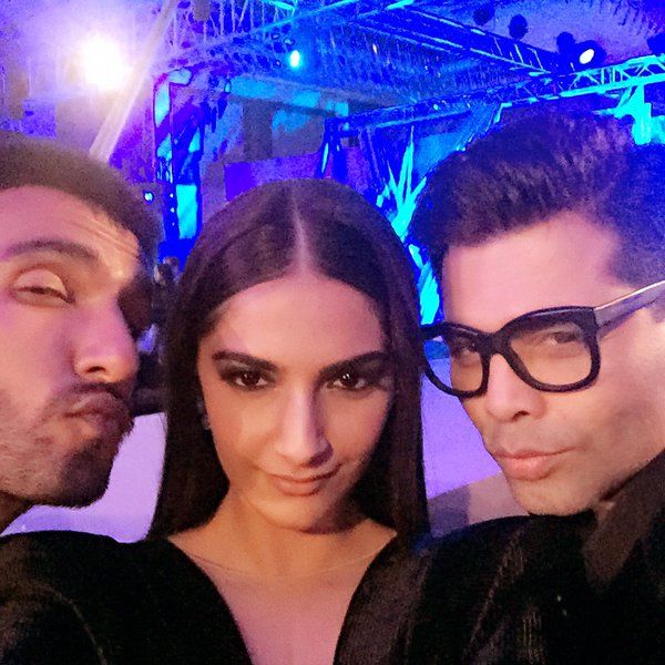 Ranveer Singh, Sonam Kapoor and Karan Johar