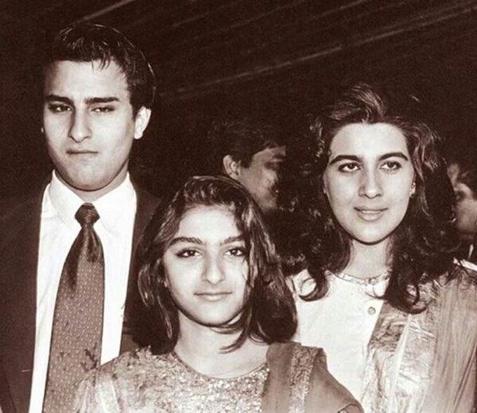Here’s A Vintage Photo Of Saif Ali Khan, Ex-Wife Amrita Singh With Soha Ali Khan (& Saif Doesn’t Look Impressed)