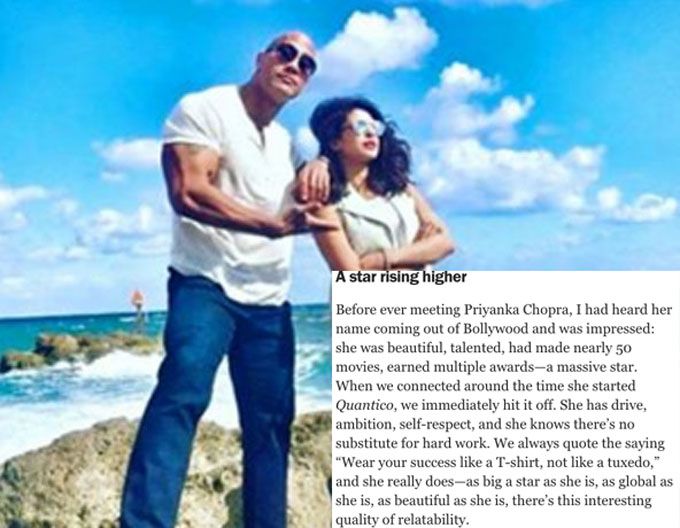 Here’s The Heartfelt Piece Dwayne Johnson Wrote About Priyanka Chopra In TIME Magazine