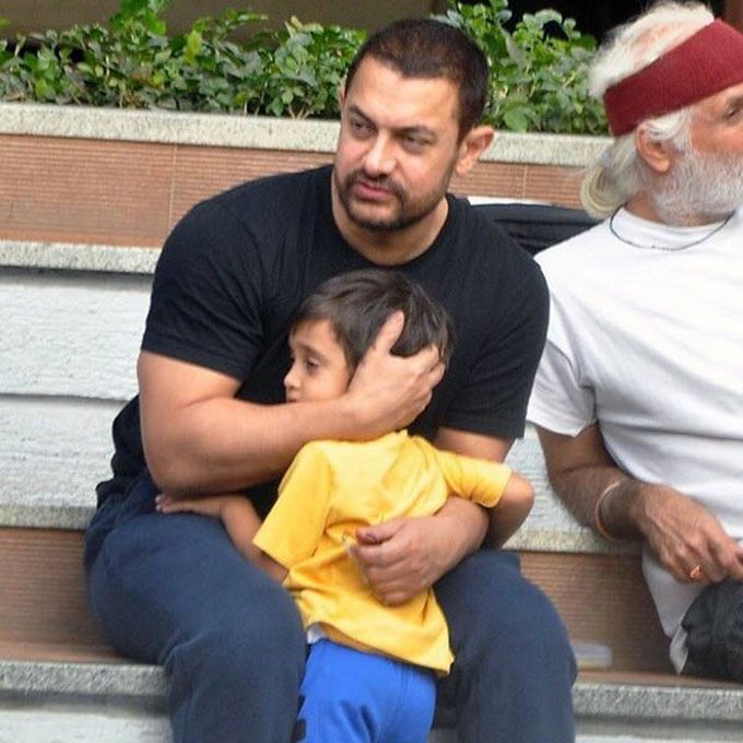 Photo Of The Day: 5-Year-Old Azad Rao Khan Can’t Let Go Of Aamir Khan