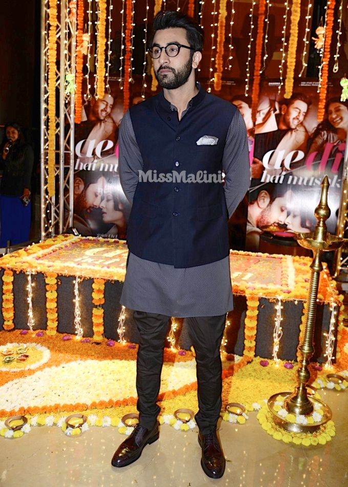 Ranbir Kapoor in Raghavendra Rathore and Tod’s for Ae Dil Hai Mushkil promotions (Photo courtesy | Viral Bhayani)