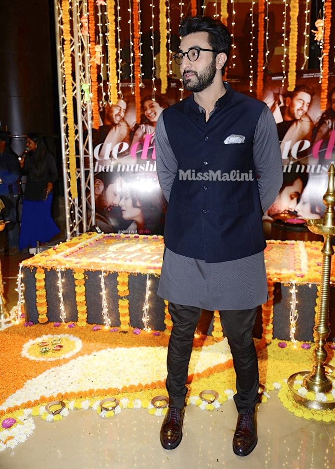 Ranbir Kapoor in Raghavendra Rathore and Tod’s for Ae Dil Hai Mushkil promotions (Photo courtesy | Viral Bhayani)