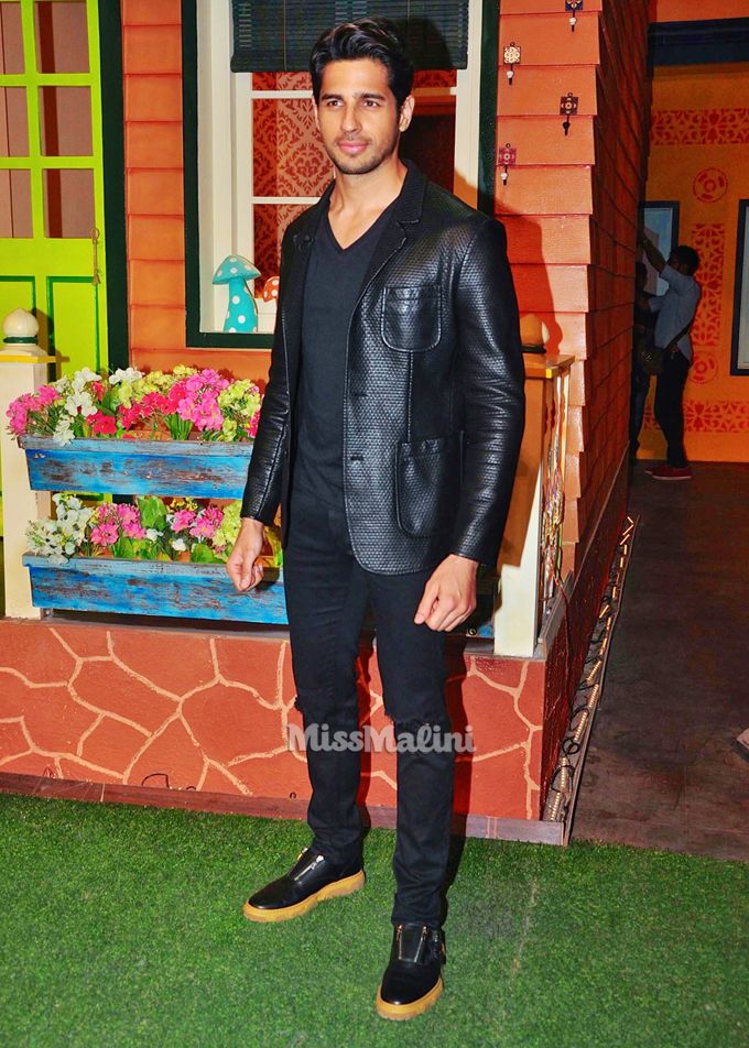 Sidharth Malhotra in Diesel, Zara, Gas Jeans and Dior Homme during Baar Baar Dekho promotions on The Kapil Sharma Show (Photo courtesy | Viral Bhayani)