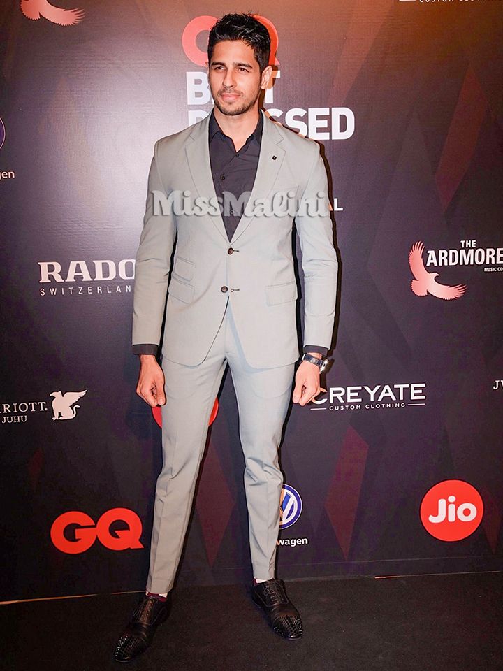 Sidharth Malhotra in Sahil Aneja, Gaurav Gupta and Christian Louboutin at the 2017 GQ Best Dressed party (Photo courtesy | Viral Bhayani)