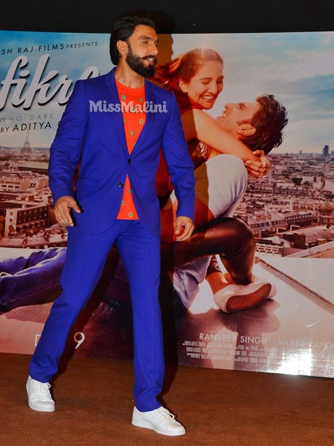 Ranveer Singh in Paul Smith, Kenzo x H&M and adidas Originals at the launch of You & Me song from Befikre (Photo courtesy | Viral Bhayani)