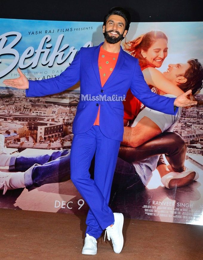 Ranveer Singh in Paul Smith, Kenzo x H&M and adidas Originals at the launch of You & Me song from Befikre (Photo courtesy | Viral Bhayani)