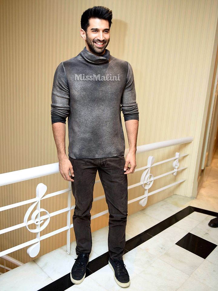 Aditya Roy Kapur in Avant Toi and Armani Jeans for OK Jaanu promotions in Delhi (Photo courtesy | Viral Bhayani)