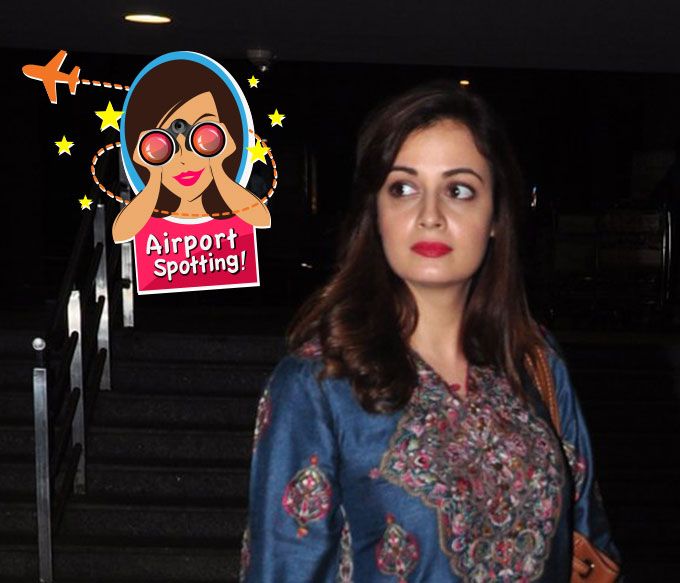 Airport Spotting: Dia Mirza’s Desi Outfit Was A Print &#038; Colour Party!