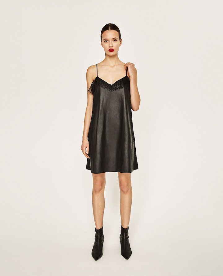 Zara Faux Leather Camisole Dress