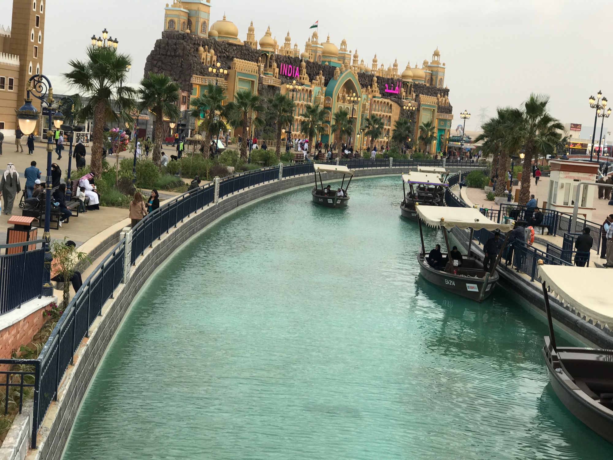 An abra ride and the India Pavilion
