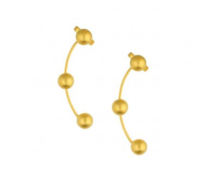 Gold Plated Ear Cuff Golden Stud Earrings | Image source: Misho
