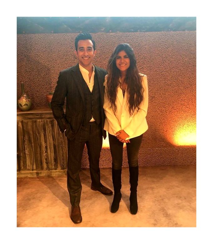 Rahul Khanna, in Canali A/W’15, and Ananya Birla at the launch of CuroCarte