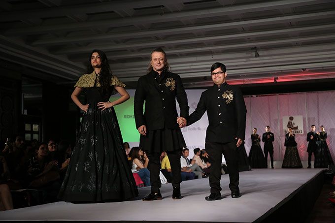 Designer Rohit Bal along with differently-abled children of the NGO Tamana at the Khadi Fashion Show ‘Inclusion Beyond Boundaries’, a fashion extravaganza that attempts inclusion of the differently-abled into the world of fashion in New Delhi
