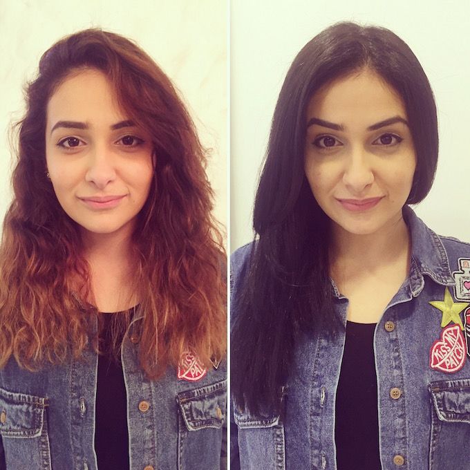 Before and After of Natasha Patel at the Wella Experiential