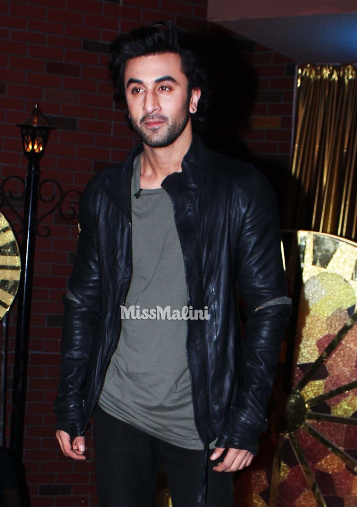 Ranbir Kapoor Looks Dashing In A Black Leather Sweatshirt From