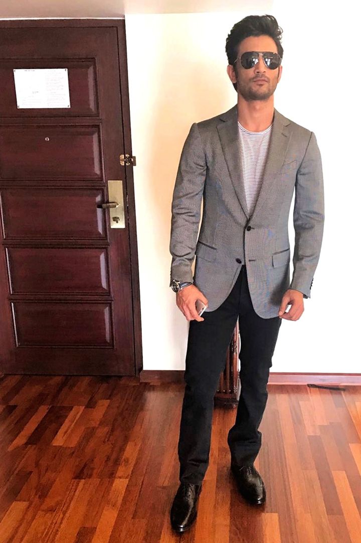 Sushant Singh Rajput in Ermenegildo Zegna, Les Hommes, Armani Jeans and Cole Haan at the opening of 2016 International Film Festival of India (Photo courtesy | Vainglorious)