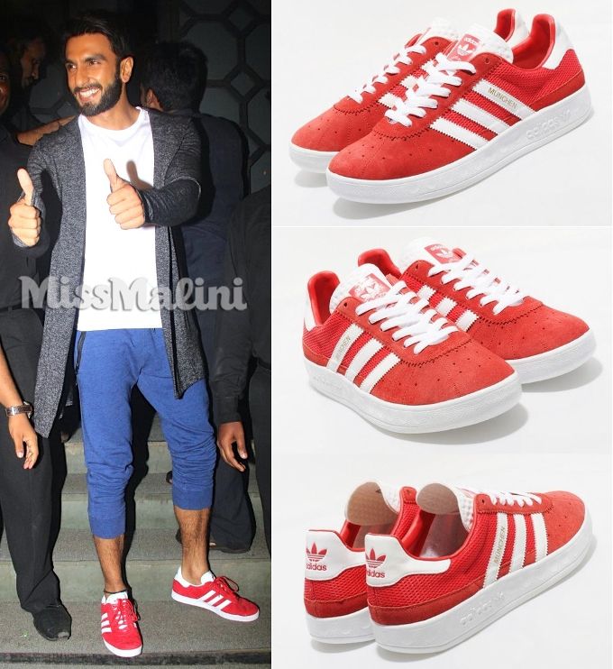 Ranveer Singh in adidas Originals München sneakers to Jitesh Pillai’s birthday party (Photo courtesy | Viral Bhayani)