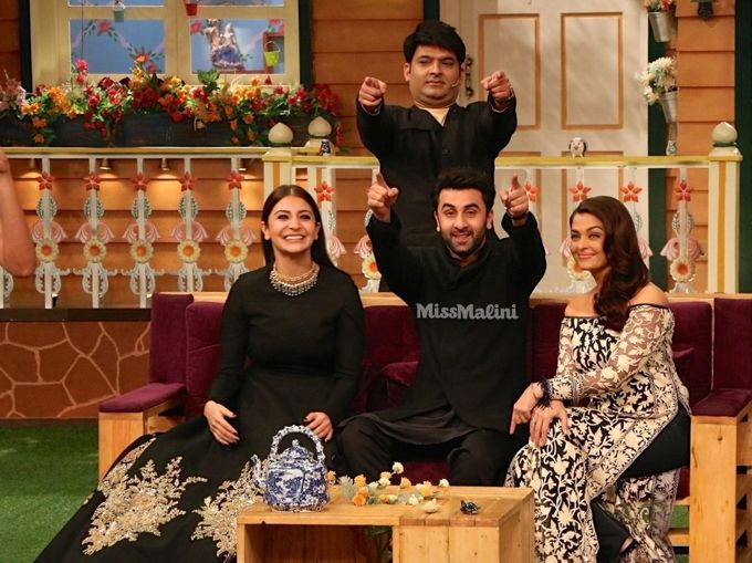 Kapil Sharma, Anushka Sharma, Ranbir Kapoor and Aishwarya Rai Bachchan for Ae Dil Hai Mushkil promotions on The Kapil Sharma Show (Photo courtesy | Viral Bhayani)