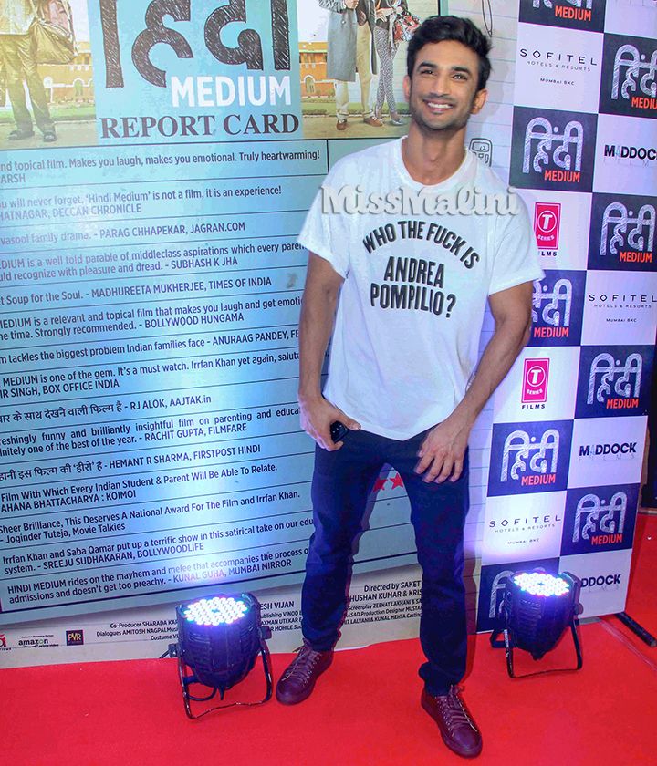 Sushant Singh Rajput in Andrea Pompilio and Leather Crown during Raabta promotions (Photo courtesy | Viral Bhayani)
