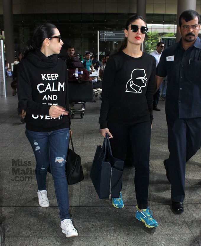 OMG! Kareena & Karisma Kapoor Twinned At The Airport & It’s EPIC!