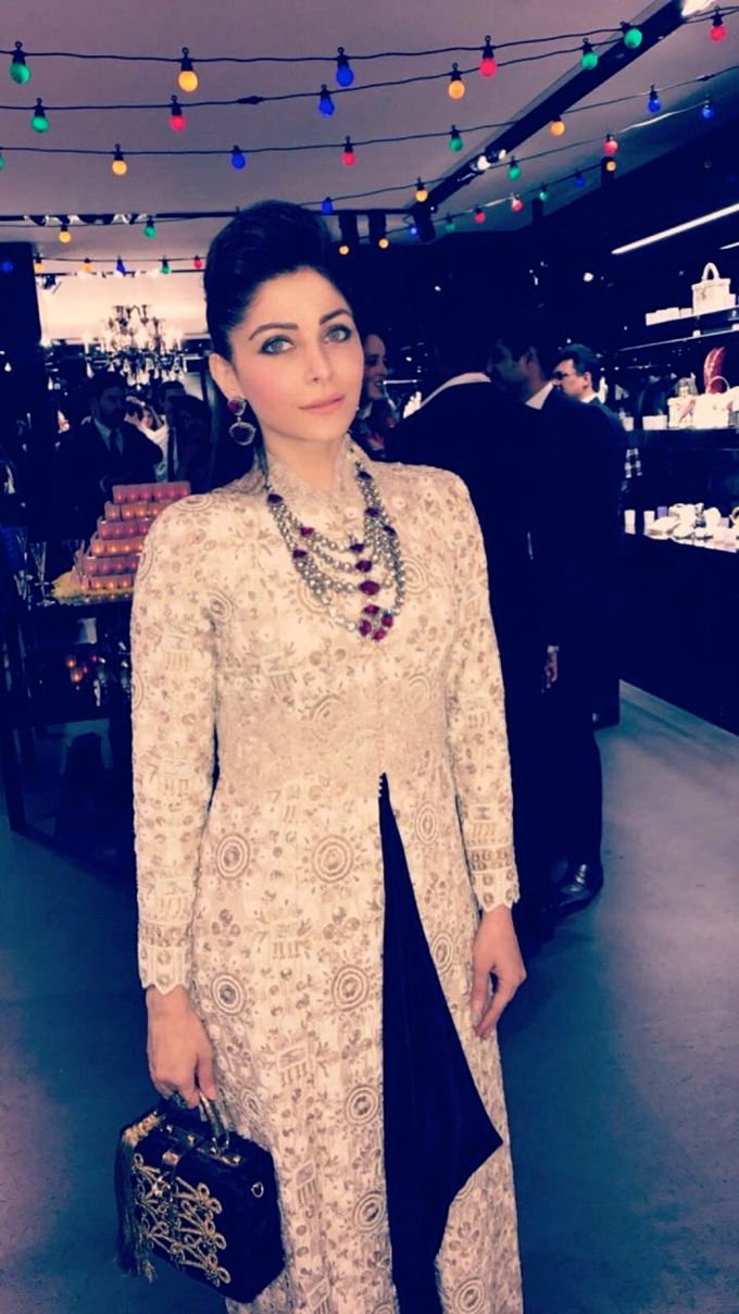 Kanika Kapoor in Anamika Khanna, Amrapali Jewels and Dolce & Gabbana