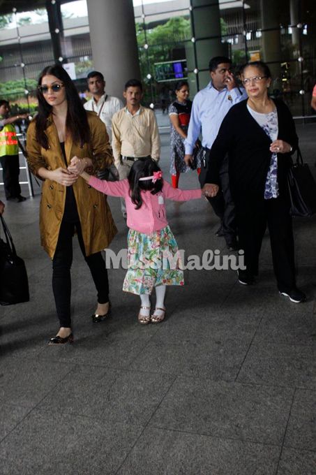In Photos: Aishwarya Rai & Aaradhya Bachchan Return From Their Vacation