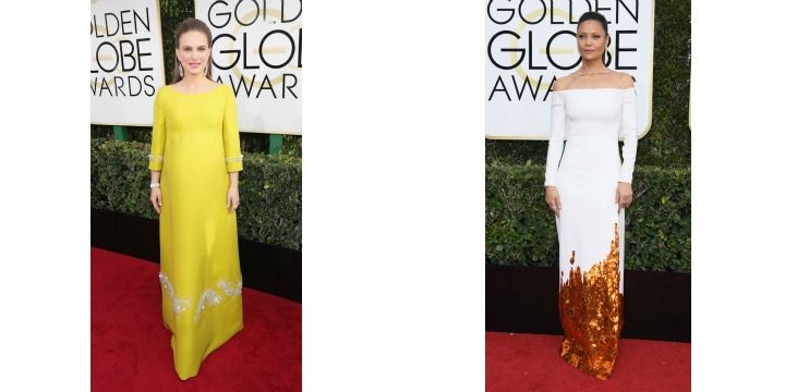 Natalie Portman & Thandi Newton at The 2017 Golden Globe Awards | Image Source: glmaour.com