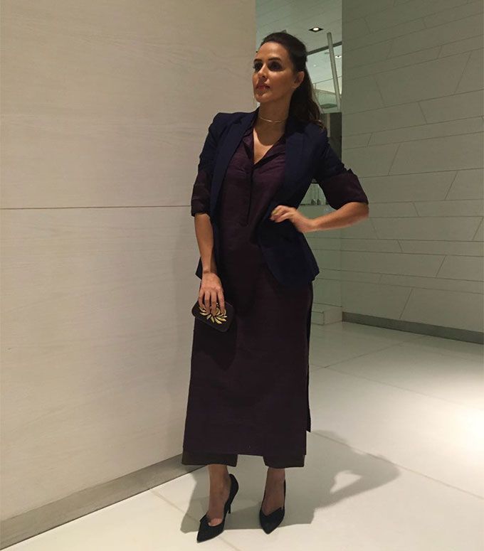Neha Dhupia's Styles Dark Hues In The Most Fashionable Way! | MissMalini