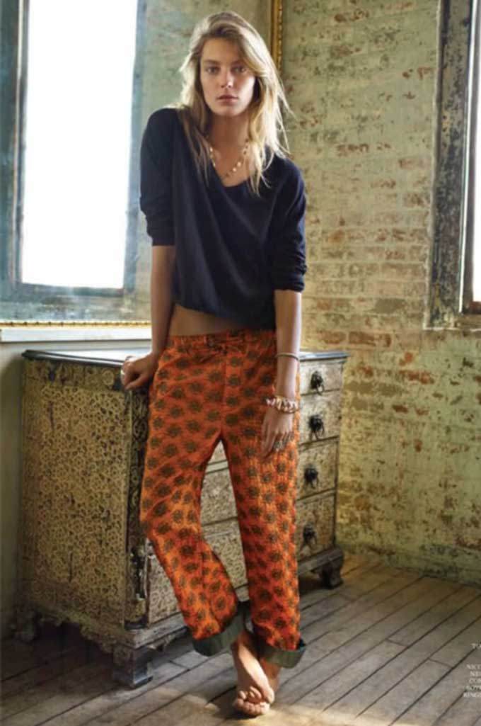 Loose printed pants like these can add a bit of colour and an element of fun into your wardrobe. Pic. Cognacandcoffee.tumblr.com