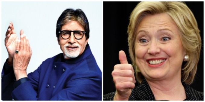 Amitabh Bachchan and Hilary Clinton