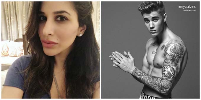 Sophie Choudry and Justin Bieber